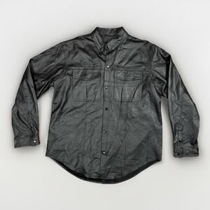 Rick Fairless Strokers Dallas Black Leather Jacket Men XXL Biker Motorcycle Y2K